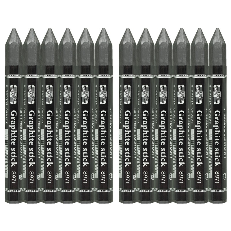 Koh-i-noor 12 Woodless Extra Thick Graphite Pencils. 4B. 8971