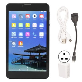 7 Inch Kids Tablet 8 Core 5GWIFI Dual Band 2G 32G Support 128G TF Card 4500 MAH Battery Portable Tablet for Home School 100‑240V Black UK Plug