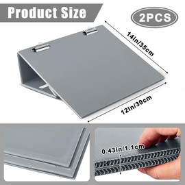 Nuanchu 2 Pcs Folding Slant Board for Writing 14 x 12 Inch Large Slanted Clipboard Adjustable Tilted Writing Board Sloped Surface to Improve Handwriting Legibility Endurance for Office Reading, Gray