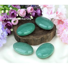 MAIBAOTA Green Aventurine Healing Crystal Gemstones Pocket Polished Gifts Oval Shape Reiki Spiritual Energy Nature Crystals for Women Men Relief Balancing Stress Divination Meditation