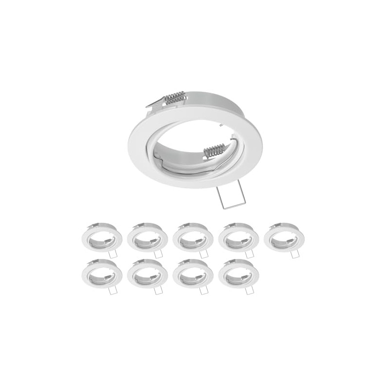 ledscom.de Fere Ceiling Mounting Frame, Round, Swivelling, Matt White, Pack