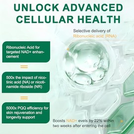 Suplemento NAD 120 cápsulas, ribósido de nicotinamida liposomal, resveratrol, quercetina, NAD nicotinamida ribósido resveratrol 910 mg para mujeres y 