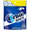 Orbit White chicle de menta bolsa resellable 120 piezas, 240g.