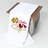 Abc Casa 40th Birthday Gift Towel with Embroidered Hearts and