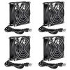 4Pcs USB Fan DC 5V 8025 80MM Cooling Fan 80x80x25mm