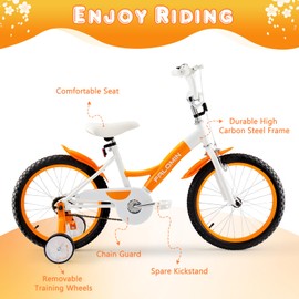 Falomin 14/16/18 Inch Children’s Bike for Toddlers Kids Ages 3-9, Safe Non-Slip Tires, Removable Training Wheels, Coaster Brake, Easy Assembly, Perfect for Boys and Girls, Multiple Color