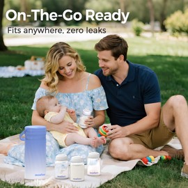 MOMFANN Breastmilk Storage Bottle 4 Pack, 10oz Milk Storage Bottle – Wide-Neck Fit for Most Nipples, Leak-Proof, BPA-Free, for Fridge & Travel