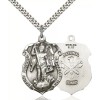 Bliss Sterling Silver Saint Michael National Guard Medal Pendant Necklace