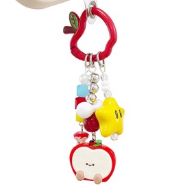 Tizee Charming Apple Beaded Phone Chain and Keychain - Versatile Accessory for Women and Kids