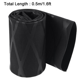 sourcing map Heat Shrink Tubing, 45 mm, Diameter 73.0 mm, Flat Width, Shrink Ratio 2:1, Double-Walled Heat Shrink Tubing with Mesh Pattern, 0.5 m Length, Waterproof, PE, Heat Shrink