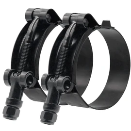 ISPINNER 2 Pack 1.75 Inch Stainless Steel T-Bolt Hose Clamps, Clamp Range 51-59mm for 1.75" Hose ID (Black)
