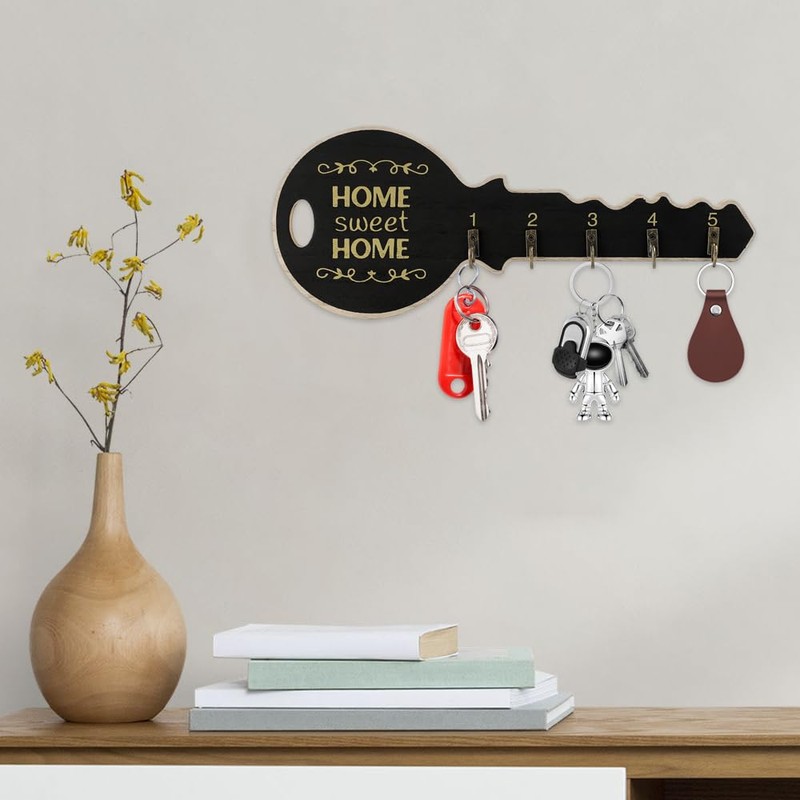 Lvjkes Wooden Key Holder, Multifunctional Key Holder for Wall Mounting,