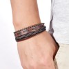REchoLI Cross Bracelet for Man,Men's Brown Leather Cross Bracelet with