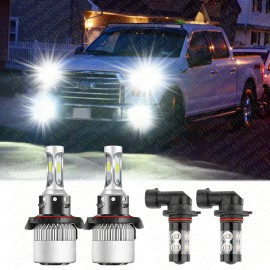 Unbranded Para For 2004-2014 Ford F 150 LED Faros delanteros Hi/Lo+Kit de luces antiniebla