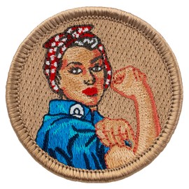 Rosie The Riveter Patrol Patch - 2" Diameter Round Embroidered Patch (Hook & Loop Fastener)