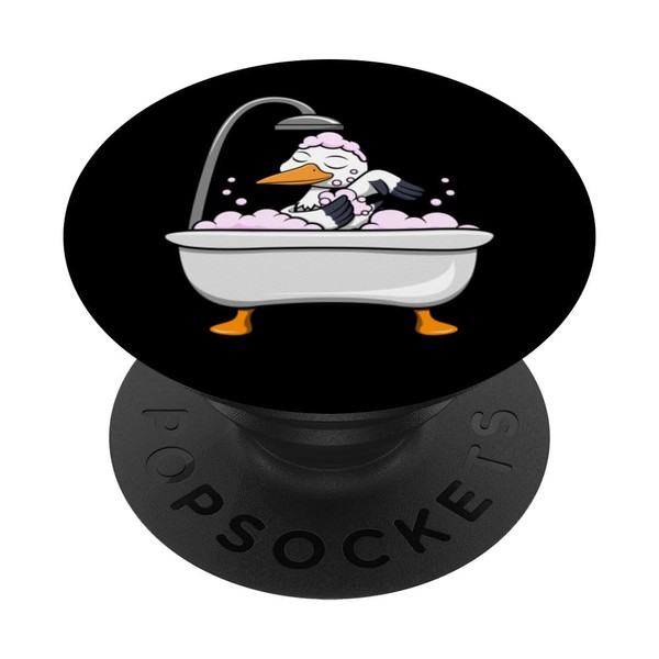 Storch unter der Dusche Niedliche Badende Vögel PopSockets Klebender PopGrip