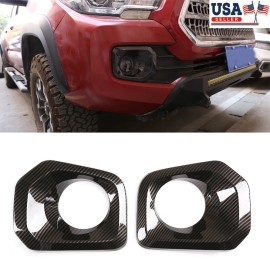 MODY ABS Carbon Fiber Left & Right Front Fog Lamp Bezel For 2016-2020 Toyota Tacoma