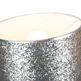 Modern and Designer Bright Silver Glitter Fabric Pendant/Lamp Shade 25cm Wide by Happy Homewares