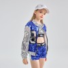 LOLANTA 4 Pieces Girls Hip Hop Dance Costume Kids Sequins