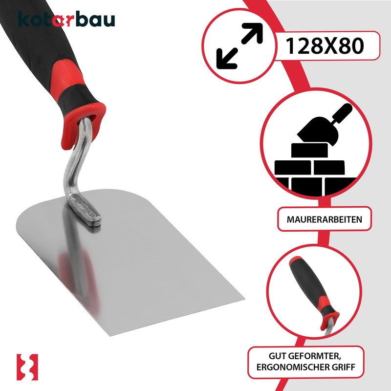 KOTARBAU® Stainless Steel Masonry Trowel 80 x 128 mm Plastering