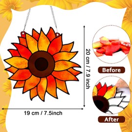 Sun Flower Craft for Kids Stained Glass Craft for Kids Sunflower Glass Made Easy Activity Kit Decorations Sun Flower Suncatcher Kits Girls Boys Home Classroom Indoor Art Game Activities Favors