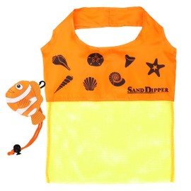Sand Dipper Expandable Mesh Tote Bag | Cute Orange Clownfish nylon bag (Orange clownfish)