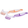 Orange Double Bristle Head Denture Brush Portable Cleaning Brush False