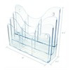 Deflecto 47631 Three-tier docuholder organizer with 6 removable dividers, clear