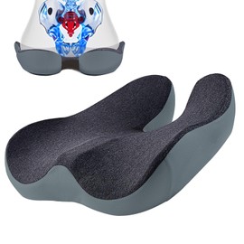 YOOBEBEST Pressure Relief Seat Cushion for Long Sitting Hours on Office/Home Chair, Car, Wheelchair - Extra-Dense Memory Foam for Hip, Tailbone, Coccyx, Sciatica-Black (Dark Edge)