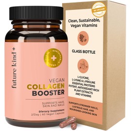 Future Kind Vegan Collagen - Supports Collagen Production with Biotin and Vitamin C (60 Capsules in Glass Bottle)