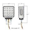 Partsam 2x Dual Revolution Amber/Red/Purple Square Double Face 38 Diode