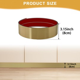 Soengsau Stainless Steel Kick Plate, Anti-Scratch Base Cover Kickplate, Peel and Stick Baseboard Molding Trim for Wall, Entrance Door, Kitchen Cupboard, Dishwasher Toe (118"L x 3.15"W, Brushed Gold)