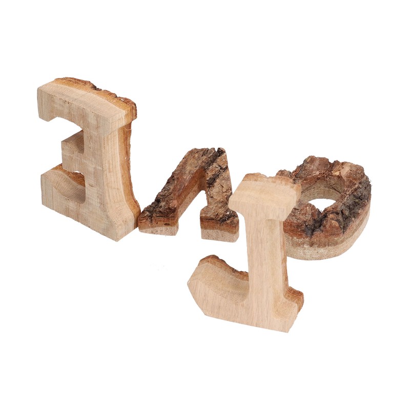 4Pcs Letters Wooden Blocks LOVE Shape Retro Free Standing Decorative