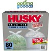 Husky 55-Gallon Clear Flap Tie Drum Liner Trash Bags 80
