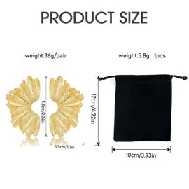 ZGDEIWGF 1 Pair Flower Earrings and 1 Jewellery Bag, Creative Style Earrings, Women's Earrings, Elegant Earrings, Vintage Earrings, Clothing Accessories, Unit size