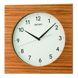 Seiko QXA766BLH Non Ticking Wall Clock, Brown, 11.6 Inch