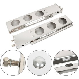 XIUHUA 30'' Straight Stainless Mud Flap Hangers w/ 4'' Light Cutouts for Semi Trucks