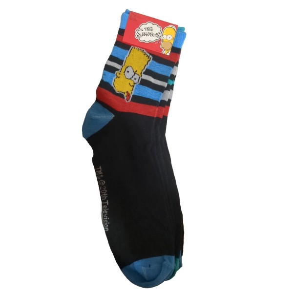 Pair of 3 The Simpsons Striped Adult Socks