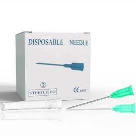 100 Pcs 21Ga 1 Inch/25mm Lab Dispensing Needle Luer Lock, Individually Sealed Wrapped