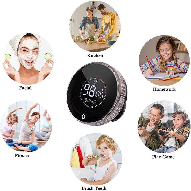 wakouter Digital Kitchen Timer, Magnetic Countdown Countup Timer, with LED