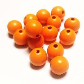 WLIANG 100 Pcs 20mm Orange Wooden Beads, Unfinished Round Bulk Spacer Wood Beads for DIY Crafts, Garlands Farmhouse Decor, Jewelry Bracelet Necklace Making, Christmas Holiday Decoration