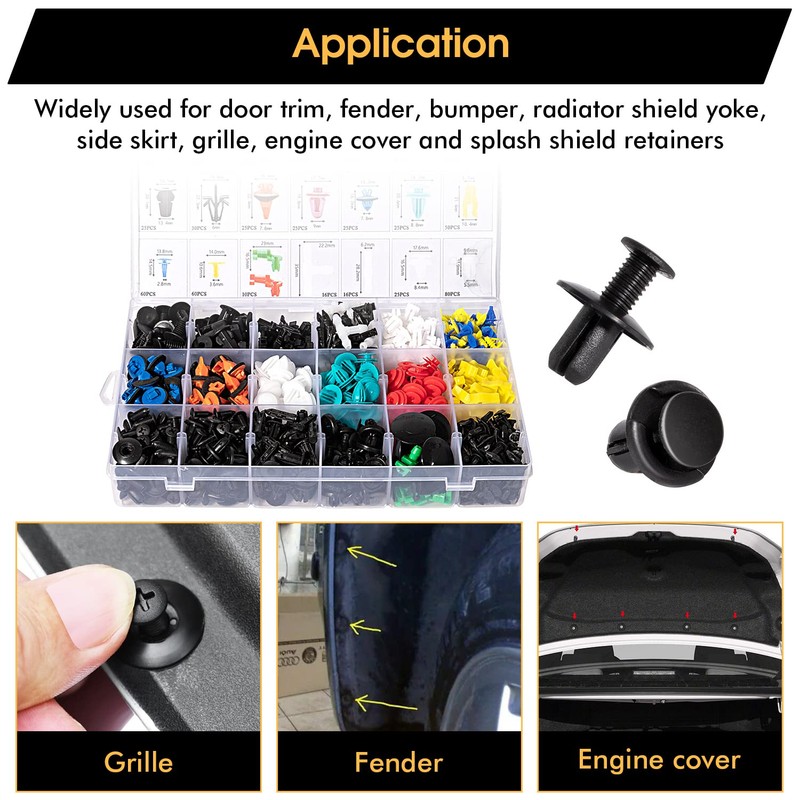 PHYLES 795 Pieces Car Mounting Clips, Universal Mounting Clips, Bumper