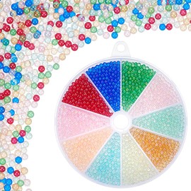 PH PandaHall 130g Resin Bubble Beads 3.5mm Water Droplet Bead Fillers 10 Colors Glass Bubble Beads Colorful No Hole Mini Round Bead for Nail Art Crafts DIY Resin Molds Fillers Jewelry Making