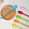 Pack of 6 Spoons with Long Handle, Colourful Plastic Spoons,