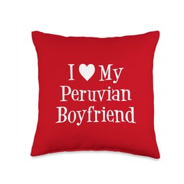 I Love My Peruvian Boyfriend Throw Pillow