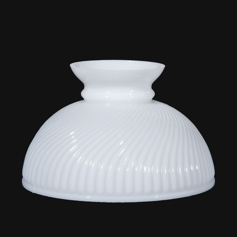 B&P Lamp® 10" Opal White Swirl Ribbed Student Lamp Shade