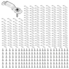 Generic 200 x LED Strip Mounting Brackets with Screws, 10 mm, Transparent Clips for Indoor and Outdoor Light Strip