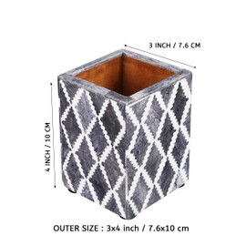 Handicrafts Home Pen Holders Organizers - Pencil Holders and Organizers for Desk - Diamond Slate White