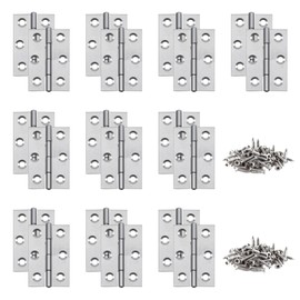 20 Pcs Metal Hinges, Folding Butt Hinge, 2 Inch Door and Window Gift Box Cabinet Hinge, with 120 Screws,Apply to Manual Work DIY Design