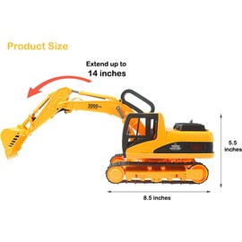 PowerTRC Oversized Excavator Toys for Boys 3-5 Year Old, Large Kids Digger Toys for Boys, Sand Box Toy Excavator Construction Toddler Toy